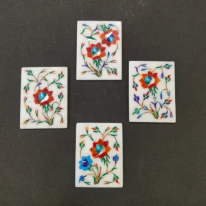 Set of 4 Marble Inlay Coasters | Handmade | Coffee Coasters | Coaster Set | Bar Coasters | Living Room Coasters