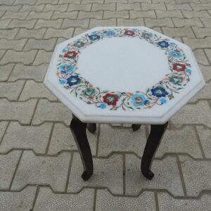 Marble Inlay Table Top / Luxury Home Décor for Living Room / Indoor and Outdoor / Taj Mahal White Marble