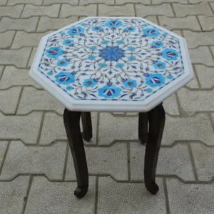 Marble Inlay Table Top / Luxury Home Decor / Living Room Table / Indoor and Outdoor / White Marble Flower Design