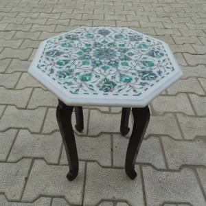 38 CM Table Top / Home Decoration for Bed Room / Taj Mahal White Macrana Marble