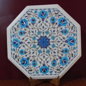 Marble Inlay Table Top / Luxury Home Decor / Living Room Table / Indoor and Outdoor / White Marble Flower Design