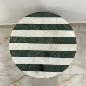 Marble Table Top, Green & White Marble Coffee Table, Center Table ,Marble Side Table top Living Room Table with Stand