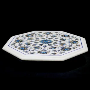 Unique Design White Coffee Table Top, Sofa Side Table, End Table Inlaid Abalone Shell Stones/ Patio Table/ Corridor Table