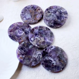 Handmade Purple Amethyst Agate Coaster Set Trim Handmade Natural Crystal Coaster for Serving Cocktails